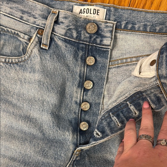 Agolde High Rise Light Blue Jeans - Picture 3 of 3